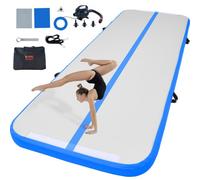 VEVOR Colchoneta Inflable de Gimnasia de 10 cm de Grosor, Pista de Acrobacia con Bomba eléctrica, Colchoneta de Entrenamiento para Uso doméstico/Gimnasio/Yoga/animadoras/Playa/Parque/Agua, 3 m, Azul