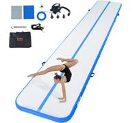 VEVOR Colchoneta Inflable de Gimnasia de 10 cm de Grosor, Pista de Acrobacia con Bomba eléctrica, Colchoneta de Entrenamiento para Uso doméstico/Gimnasio/Yoga/animadoras/Playa/Parque/Agua, 6 m, Azul