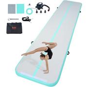 VEVOR Colchoneta Inflable de Gimnasia de 10 cm de Grosor, Pista de Acrobacia con Bomba eléctrica, Colchoneta de Entrenamiento para Uso doméstico/Gimnasio/Yoga/animadoras/Playa/Parque, 5 m, Verde