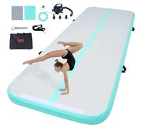 VEVOR Colchoneta Inflable de Gimnasia de 10 cm de Grosor, Pista de Acrobacia con Bomba eléctrica, Colchoneta de Entrenamiento para Uso doméstico/Gimnasio/Yoga/animadoras/Playa/Parque, 3 m, Verde