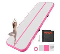 VEVOR Colchoneta Inflable de Gimnasia de Aire 300 x 100 x 10 cm, con Bomba de Aire Eléctrica, Material de PVC Resistente y Robusto, para Yoga, Hogar, Gimnasio, Exteriores, Playa, Parque, Rosa