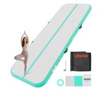 VEVOR Colchoneta Inflable de Gimnasia de Aire 300 x 100 x 10 cm, con Bomba de Aire Eléctrica, Material de PVC Resistente y Robusto, para Yoga, Hogar, Gimnasio, Exteriores, Playa, Parque, Verde Menta