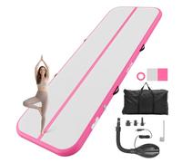 VEVOR Colchoneta Inflable de Gimnasia de Aire, 300 x 100 x 10 cm, Rosa