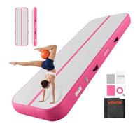 VEVOR Colchoneta Inflable de Gimnasia de Aire 300 x 100 x 20 cm, con Bomba de Aire Eléctrica, Material de PVC Resistente y Robusto, para Yoga, Hogar, Gimnasio, Exteriores, Playa, Parque, Rosa