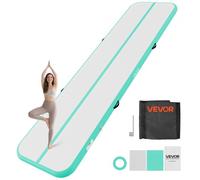 VEVOR Colchoneta Inflable de Gimnasia de Aire 400 x 100 x 10 cm, con Bomba de Aire Eléctrica, Material de PVC Resistente y Robusto, para Yoga, Hogar, Gimnasio, Exteriores, Playa, Parque, Verde Menta