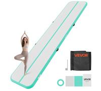 VEVOR Colchoneta Inflable de Gimnasia de Aire 500 x 100 x 10 cm, con Bomba de Aire Eléctrica, Material de PVC Resistente y Robusto, para Yoga, Hogar, Gimnasio, Exteriores, Playa, Parque, Verde Menta