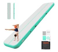 VEVOR Colchoneta Inflable de Gimnasia de Aire, 500x100x20 cm, Verde Menta | Para Yoga, Material de PVC Resistente y Robusto, Con Bomba de Aire Eléctrica, Para Hogar, Gimnasio, Exteriores, Playa, Parque