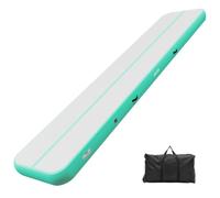 VEVOR Colchoneta Inflable de Gimnasia de Aire, 500x100x20 cm, Verde Menta | Para Yoga, Material de PVC Resistente y Robusto, Con Bomba de Aire Eléctrica, Para Hogar, Gimnasio, Exteriores, Playa, Parque
