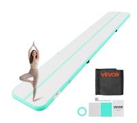 VEVOR Colchoneta Inflable de Gimnasia de Aire 600 x 100 x 10 cm, con Bomba de Aire Eléctrica, Material de PVC Resistente y Robusto, para Yoga, Hogar, Gimnasio, Exteriores, Playa, Parque, Verde Menta