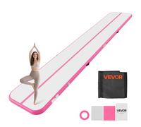 VEVOR Colchoneta Inflable de Gimnasia de Aire 600 x 100 x 10 cm, con Bomba de Aire Eléctrica, Material de PVC Resistente y Robusto, para Yoga, Hogar, Gimnasio, Exteriores, Playa, Parque, Rosa