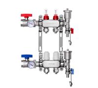 Colector de calor radiante de 2 derivaciones VEVOR, colector de tubería PEX de 1/2", colector PEX de acero inoxidable para calefacción por suelo radiante hidrónico, kit de colector PEX de calor radian