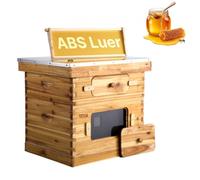 VEVOR Colmena de Abejas 20 Marcos Madera de Cedro Recubierta de Cera de Abejas 1 Caja Profunda 1 Mediana Bases de Ventanas Acrílicas Transparentes para Apicultores Principiantes Profesionales