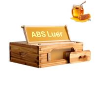 VEVOR Colmena Mediana con 10 Marcos y Cimientos de Madera de Cedro Natural Recubierta de Cera de Abejas, Colmena con Ventanas Acrílicas Transparentes para Apicultores Principiantes y Profesionales