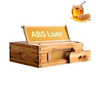 VEVOR Colmena Mediana con 10 Marcos y Cimientos de Madera de Cedro Natural Recubierta de Cera de Abejas, Colmena con Ventanas Acrílicas Transparentes para Apicultores Principiantes y Profesionales