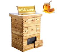 VEVOR Colmenas con 30 Marcos Madera de Cedro Recubierta de Cera de Abejas 2 Cajas de Abejas Profundas y 1 Mediana con Ventanas Acrílicas Transparentes para Apicultores Principiantes y Profesionales