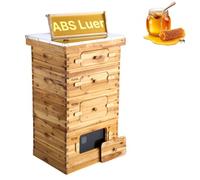 VEVOR Colmenas con 40 Marcos Madera de Cedro Recubierta de Cera de Abejas 2 Cajas de Abejas Profundas y 2 Medianas con Ventanas Acrílicas Transparentes para Apicultores Principiantes y Profesionales