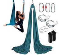 VEVOR Columpio aéreo de seda y yoga, kit de hamaca de yoga aérea con tela de nailon de 100 g/m², hardware de aparejo completo y guía de fácil instalación, vuelo antigravedad para todos los niveles