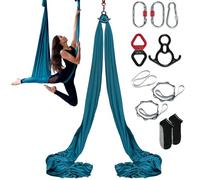 VEVOR Columpio aéreo de seda y yoga, kit de hamaca de yoga aérea con tela de nailon de 100 g/m², hardware de aparejo completo y guía de fácil instalación, vuelo antigravedad para todos los niveles