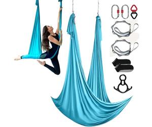 VEVOR Columpio aéreo de seda y yoga, kit de hamaca de yoga aérea con tela de nailon de 100 g/m², hardware de aparejo completo y guía de fácil instalación, vuelo antigravedad para todos los niveles
