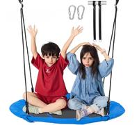 VEVOR Columpio de Árbol de Platillo de 1016 mm para Niños con Asiento de Tela Oxford 900D con 2 Correas para Colgar en el Árbol y Cuerdas Ajustables de Múltiples Hilos Columpio Carga de 340 kg, Azul