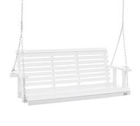 VEVOR Columpio de Madera para Porche 170x71x60cm, Columpio de Banco para Patio y Jardín, Capacidad de Carga Fuerte Mejorada de 880 Libras, Banco de Silla con Cadenas Colgantes para Exterior, Blanco