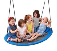 VEVOR Columpio Nido Diámetro de 1490 mm Columpio Redondo Colgante Azul | para Jardín Terraza Exterior Interior, Capacidad de Carga de 317 kg, Tela Oxford 900D, Cuerdas Ajustables, Kit de Accesorios