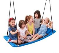 VEVOR Columpio Rectangular 770 x 1490 mm Capacidad de Carga 317 kg Azul | Diversión para Familia Amigos, con 2 Correas y Cuerdas Ajustables, Almohadilla, Kit de Accesorios, para Interior y Exterior
