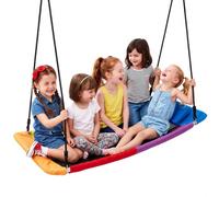 VEVOR Columpio Rectangular para Niños y Adultos Capacidad de Carga 317 kg | Juego para Jardín, Terraza, Interior y Exterior, 770 x 1490 mm, 2 Correas y Cuerdas Ajustables, Tela Oxford 900D, Colorido