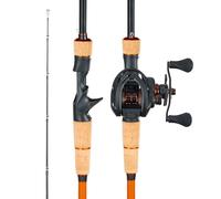 VEVOR Combinación de caña de pescar y molino de pesca, caña giratoria de fibra de carbono IM6/7 y carrete combo, caña de pescar con varillas de dos piezas de 2,0 m, rodamientos de bolas 7+1, mango EVA