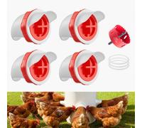 VEVOR Comedero Automático para Pollos por Gravedad, 4 Puertos de Alimentación, a Prueba de Lluvia, con Tapa, sin Desperdicio, con Sierra de Corona de Acero Resistente, Anillo de Sellado de Goma