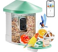 VEVOR Comedero Inteligente para Pájaros con Cámara Captura Automática, Verde