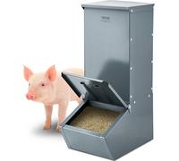 VEVOR Comedero para Cerdos de Capacidad de 90,92 L, Comedero para Cerdos de una Puerta, Comedero para Lechones de Acero Resistente, Comedero de Canaleta Multiusos para Alimentar hasta 5 Cerdos