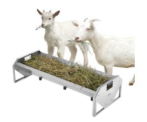 VEVOR Comedero para Ganado de Capacidad de 100 L, Comedero para Heno de 1140 mm, Comedero para Ganado de Acero Resistente, Comedero para Ovejas de Acero Galvanizado que Alimenta Hasta 10 Cabras
