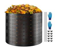 VEVOR Compostador de Jardín 1000 L Contenedor de Abono Exterior HDPE Expandible Diámetro de 106,68 cm Fácil de Instalar Gran Capacidad para Agarrar Hojas Compostaje Creación Rápida de Suelo Fértil