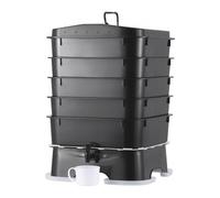 VEVOR Compostador de Lombrices 50 L con 5 Bandejas Compostador de Jardín Contenedor de Abono de Lombrices para Reciclaje de Residuos de Alimentos Excrementos de Lombrices Té de Lombrices Lombricultura