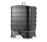 VEVOR Compostador de Lombrices 50 L con 5 Bandejas Compostador de Jardín Contenedor de Abono de Lombrices para Reciclaje de Residuos de Alimentos Excrementos de Lombrices Té de Lombrices Lombricultura
