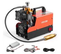 VEVOR Compresor de Aire Comprimido PCP 250 W Compresor Portátil 30 MPa, 12 V / 230 V CA, con Convertidor de 500 W, Manómetro y Refrigeración por Aire para Rifles PCP, Paintball y Botellas de Buceo