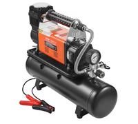 VEVOR Compresor de Aire de Alta Resistencia de 12 V con Kit de Tanque de 6 L, 6,35 CFM, 150 PSI con Inflador de Neumáticos con Manómetro Digital para Camiones, Automóviles, SUV, 483 x 150 x 390 mm