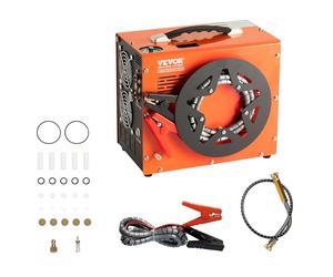 VEVOR Compresor de Aire PCP Portátil de 30 MPa con Convertidor Incorporado Apagado Automático CC 12V/CA 220V Bomba de Tanque de Paintball sin Aceite para Pistola de Aire, Tanque de Buceo