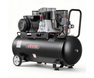VEVOR Compresor de Aire Portátil con Depósito 100 L, Bomba por Correa, Motor de 3 kW, 226 L/min a 6,2 bar, Presión Máxima 10 bar, con Ruedas para Reparación, Inflado, Taller y Herramientas Neumáticas