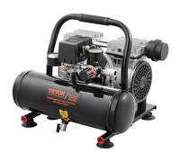 VEVOR Compresor de Aire Portátil Ultrasilencioso de 68 dB, Tanque de Acero de 4 L, sin Aceite, 1 HP, 1,5 CFM, 7 Bar y Presión Máxima de 120 PSI, para Reparación de Automóviles, 375 x 345 x 330 mm