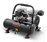 VEVOR Compresor de Aire Portátil Ultrasilencioso de 68 dB, Tanque de Acero de 4 L, sin Aceite, 1 HP, 1,5 CFM, 7 Bar y Presión Máxima de 120 PSI, para Reparación de Automóviles, 375 x 345 x 330 mm