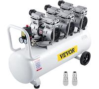 VEVOR Compresor de aire sin aceite, 22 galones, 100 L, silencioso, con 2 manómetros para reparación de casa, limpieza de calefacción por suelo radiante, pintura de chapa, pistola de aire de acero