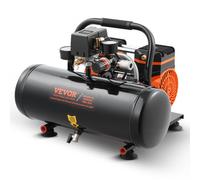 VEVOR Compresor de Aire sin Aceite de 1 HP, Tanque de Acero 8 L, 2,5 CFM, 8 Bar y Presión Máxima de 120 PSI, Portátil Ultrasilencioso de 81 dB, para Reparación de Automóviles, 485 x 390 x 385 mm