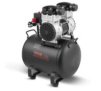 VEVOR Compresor de Aire sin Aceite de 2 HP, Tanque de Acero de 40 L, 5,3 CFM a 90 PSI y Presión Máxima de 125 PSI, Portátil Ultrasilencioso de 78 dB, para Reparación Automóviles, 720 x 390 x 710 mm