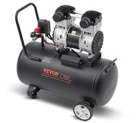 VEVOR Compresor de Aire sin Aceite de 2 HP, Tanque de Acero de 60 L, 5,3 CFM a 90 PSI y Presión Máxima de 125 PSI, Portátil Ultrasilencioso de 78 dB, para Reparación de Automóviles, 720 x 390 x 710 mm
