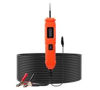 VEVOR Comprobador de Circuitos Automotrices, con Sonda de Circuito, Pantalla LED e Iluminación, Comprobador de Voltaje de 6-36 DCV con Cable de 4 m y Estuche ABS, 240 x 40 x 33 mm, Color Naranja