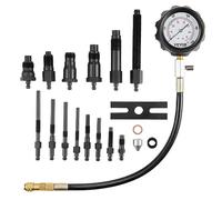 VEVOR Comprobador de Compresión 18 Kits de Adaptadores Compresiómetro para Motor Diésel Medidor de Compresión 0-70 bar/0-1000 PSI Herramienta de Diagnóstico de Cilindro de Motor Taller de Motocicleta