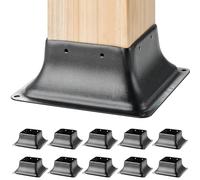 VEVOR- Conector para Madera, Color Negro (4x4 Post Base 10Pcs 1.5mm)