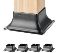 VEVOR 4 Piezas Soportes para Postes de Madera 4" x 4"(102 x 102 mm) Base Interna de Poste de Acero al Carbono para Anclaje de Poste de Madera Estándar de Barandilla, Barandilla de Terraza, Porche
